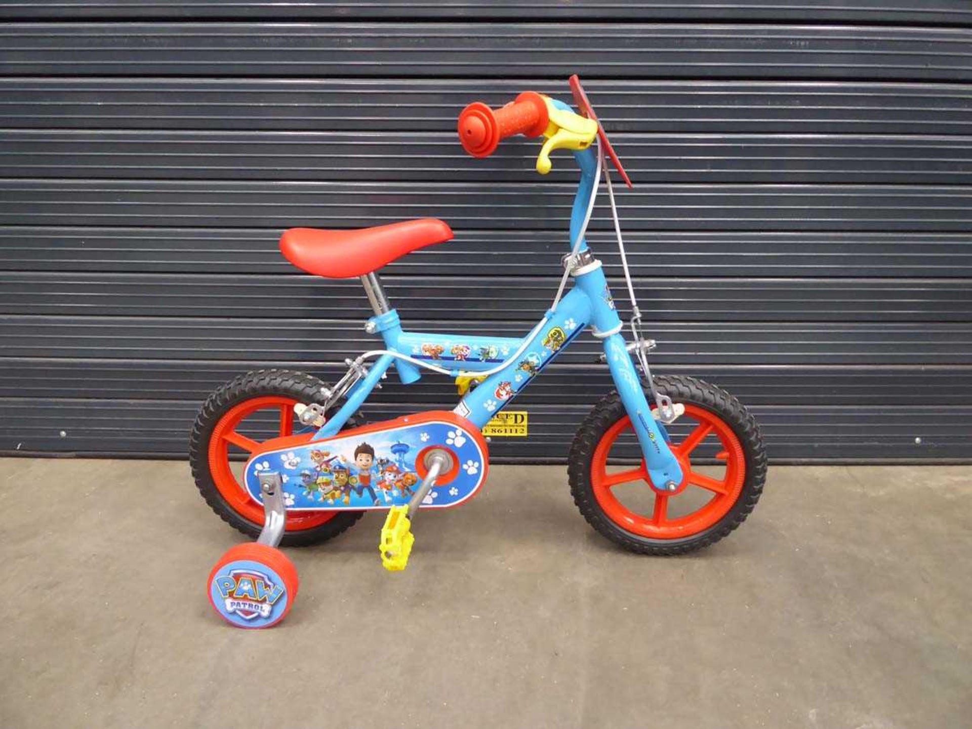 Paw Patrol child's bike with stabilisers