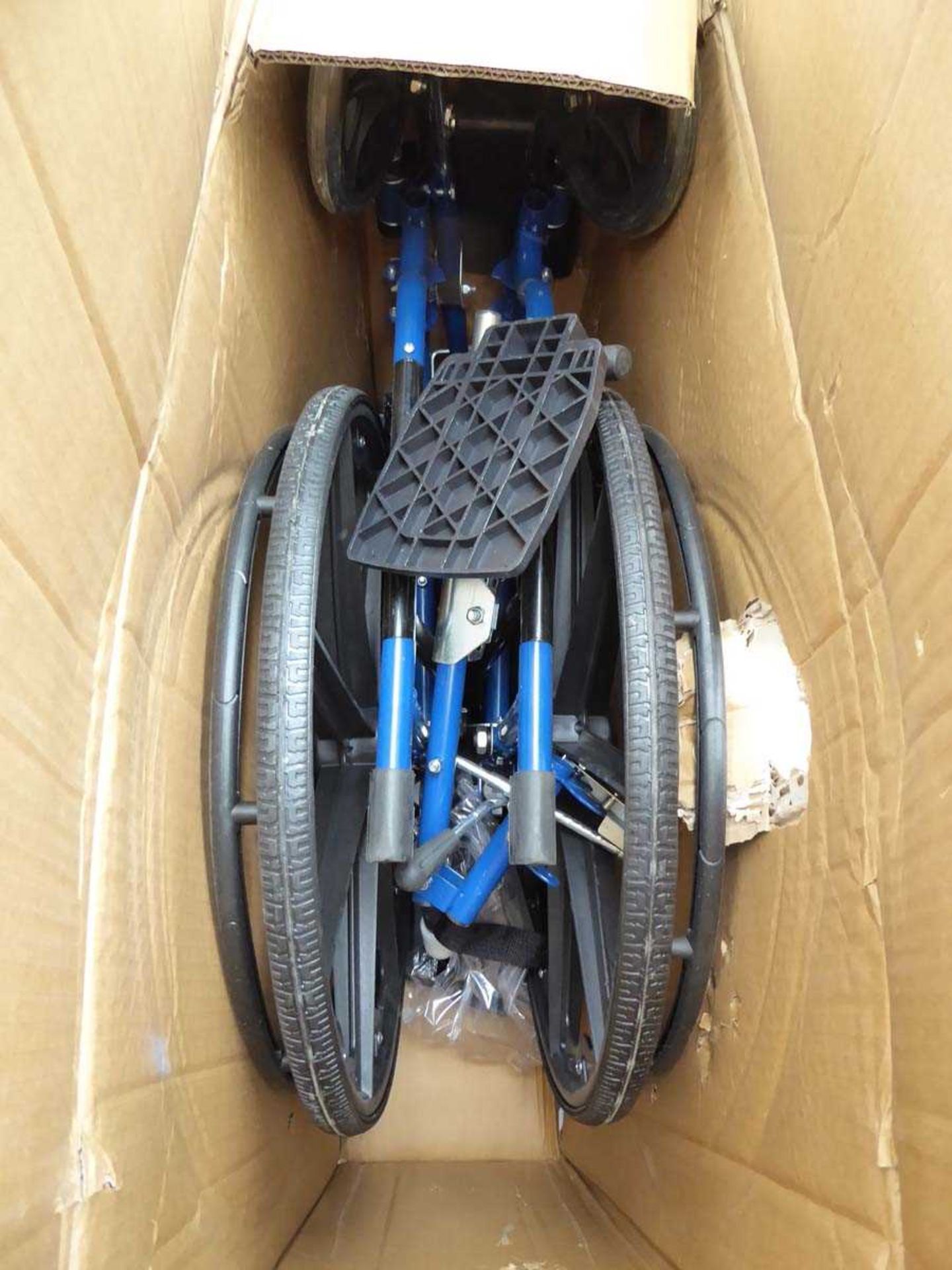 +VAT Boxed blue wheelchair - Image 2 of 2