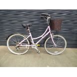 Pink Ammaco lady's bike with front basket