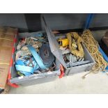 2 boxes of lorry straps, shackles and rope