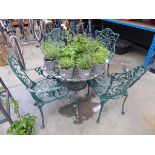 Metal aluminium garden table and 4 chairs