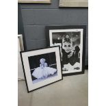 Two photographic prints of Marilyn Monroe and Audrey Hepburn
