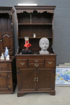 Narrow oak Victorian dresser