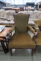 Upholstered Edwardian armchair