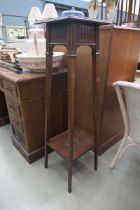 Edwardian mahogany two tier plant stand