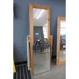 4 pine and oak mirrors plus a dome topped example