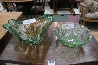Two moulded glass bowls