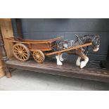 Dray horse with cart