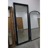 +VAT (13) Narrow rectangular mirror in black painted frame