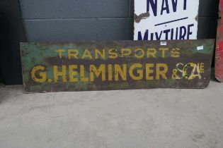 Painted metal transport sign