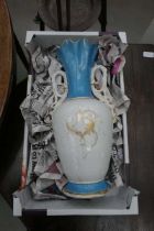 (3) Transfer printed Edwardian vase