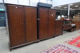 Stag bedroom suite comprising 2 wardrobes, headboard, 2 bedside cabinets, chest of drawers and