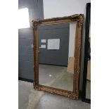 +VAT (4) Large rectangular mirror in gilt floral frame
