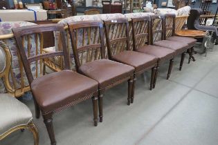 6 x upholstered Edwardian dining chairs