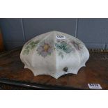 Floral patterned glass ceiling light shade