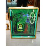 Abstract painting in green