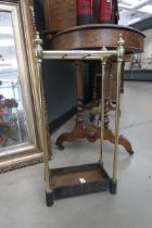 Cast iron and brass umbrella stand