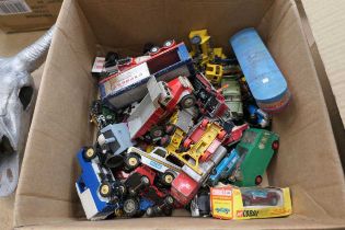 Box containing play worn Diecast vehicles