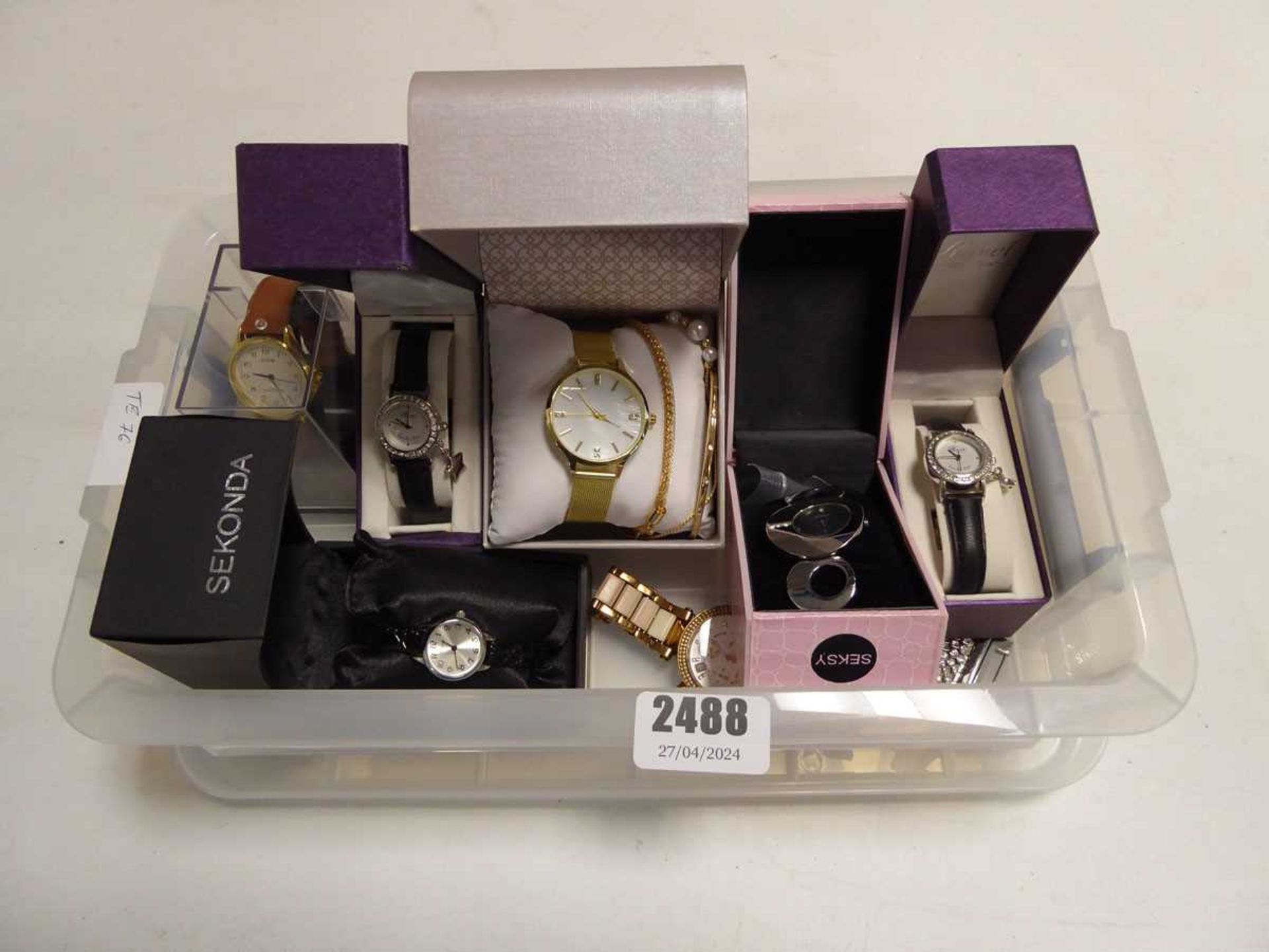 Box of various watches