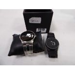 Storm men's wristwatch with black face and black strap