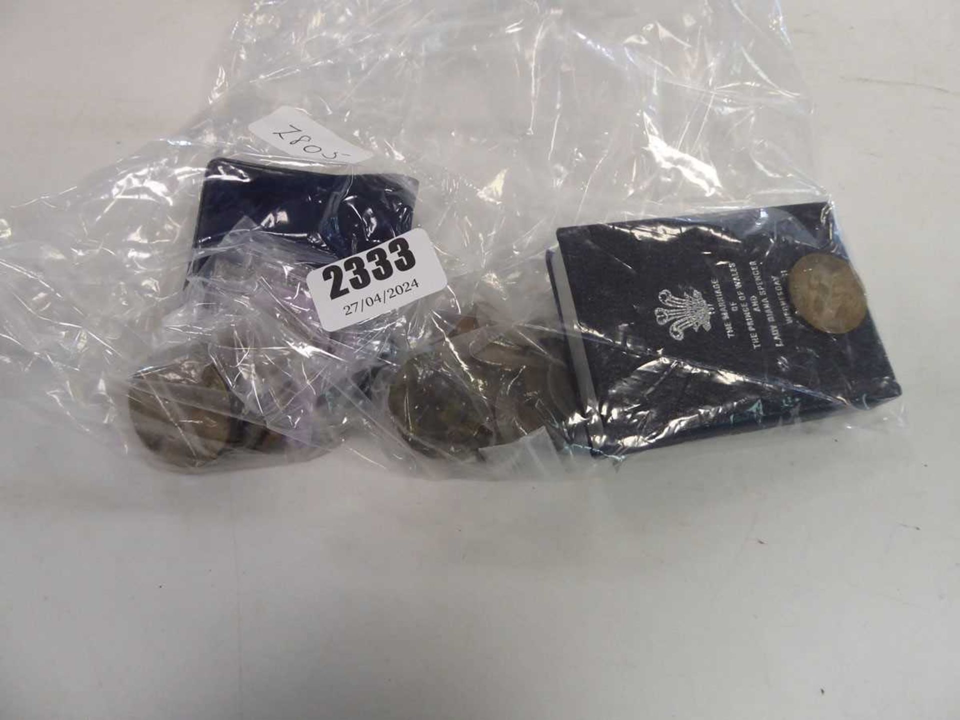 Bag containing various coins