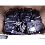 Box of various cameras