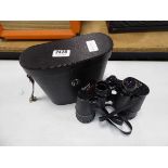 Pair of Pathescope Deluxe 16 x 50 field binoculars with case