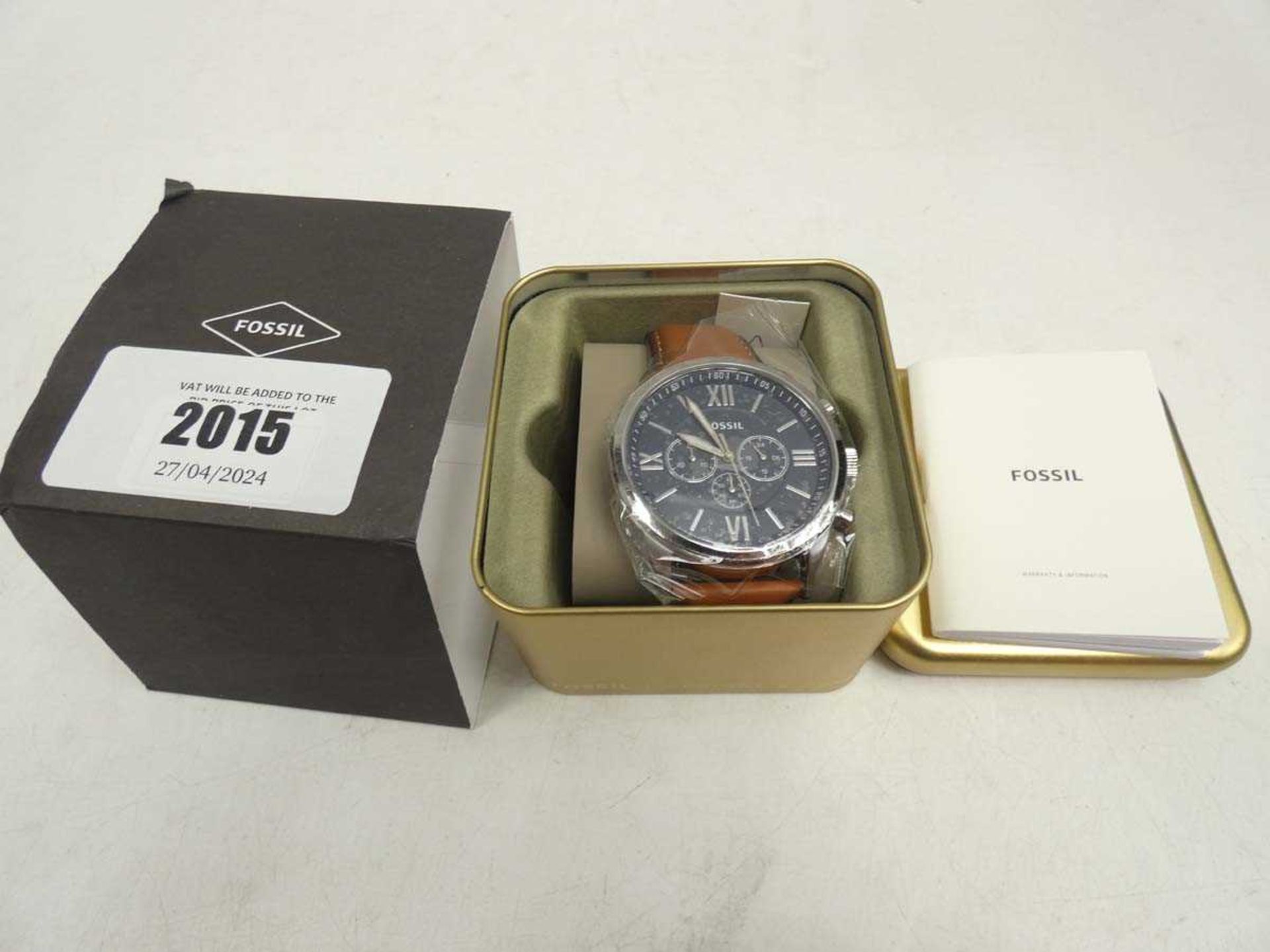 +VAT Fossil BQ2125IE wristwatch with tin