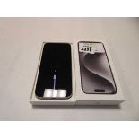+VAT Apple iPhone 15 Pro in white titanium, 128 GB, MTUX3ZD/A