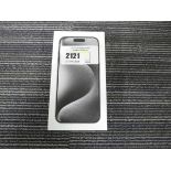 +VAT Apple iPhone 15 Pro in white titanium, 128 GB, MTUX3ZD/A (sealed)