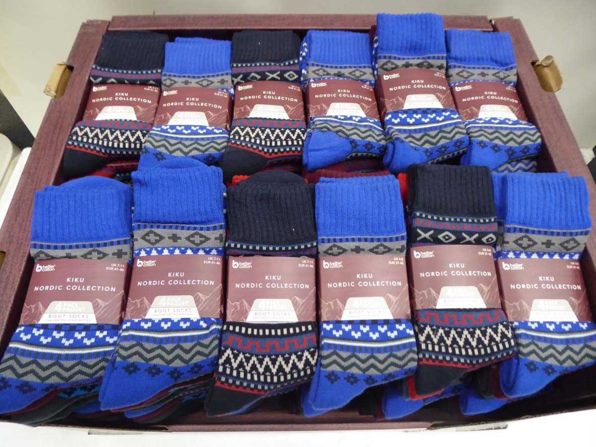 +VAT 36 packs of Kiku Nordic Collection boot socks (4 pairs per pack)