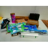 +VAT Leather care kit, cleaning supplies. vacuum cleaner parts, iron, etc