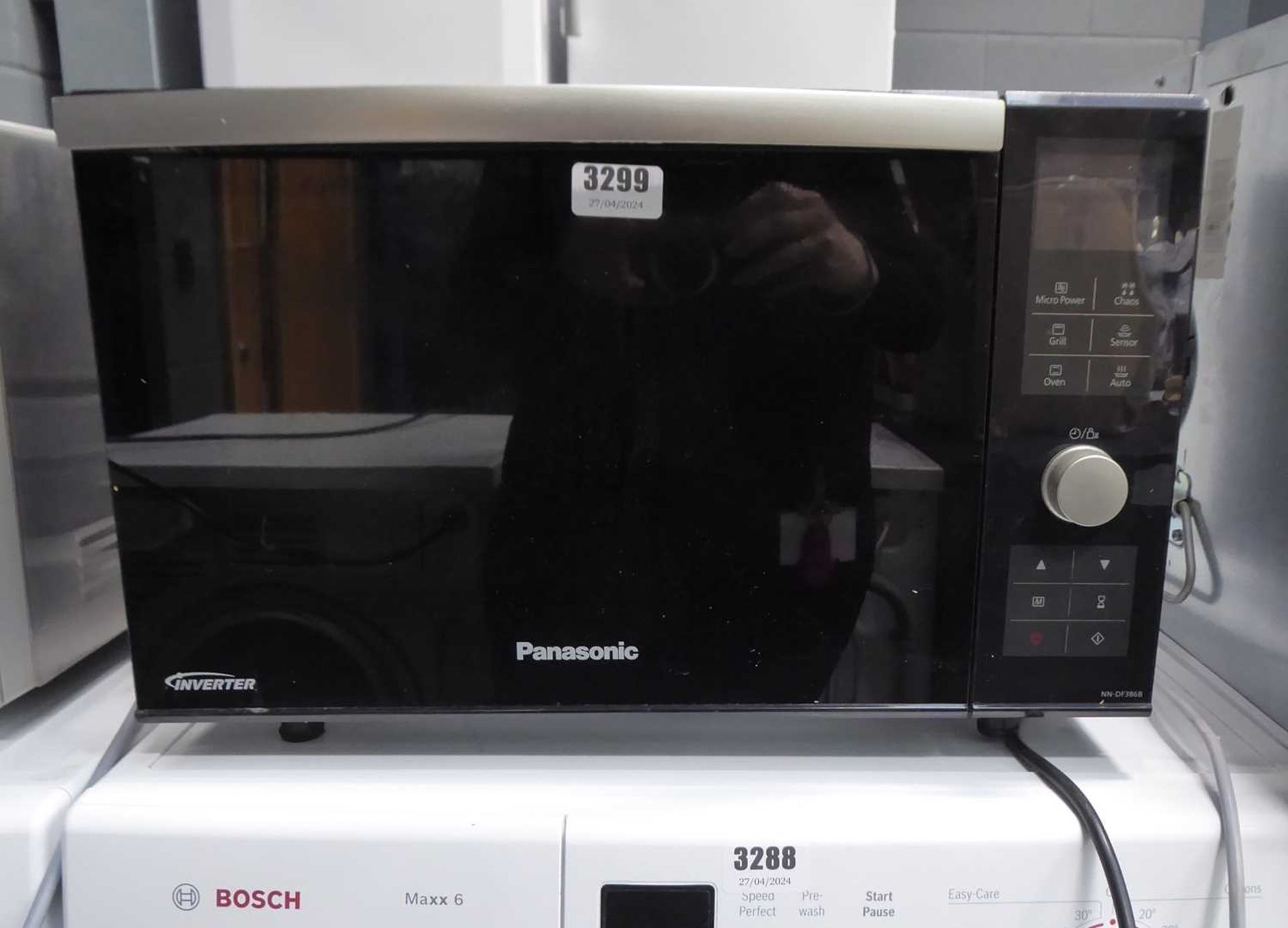 Black Panasonic inverter microwave