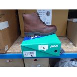 One boxed pair of brown boots size 6.5