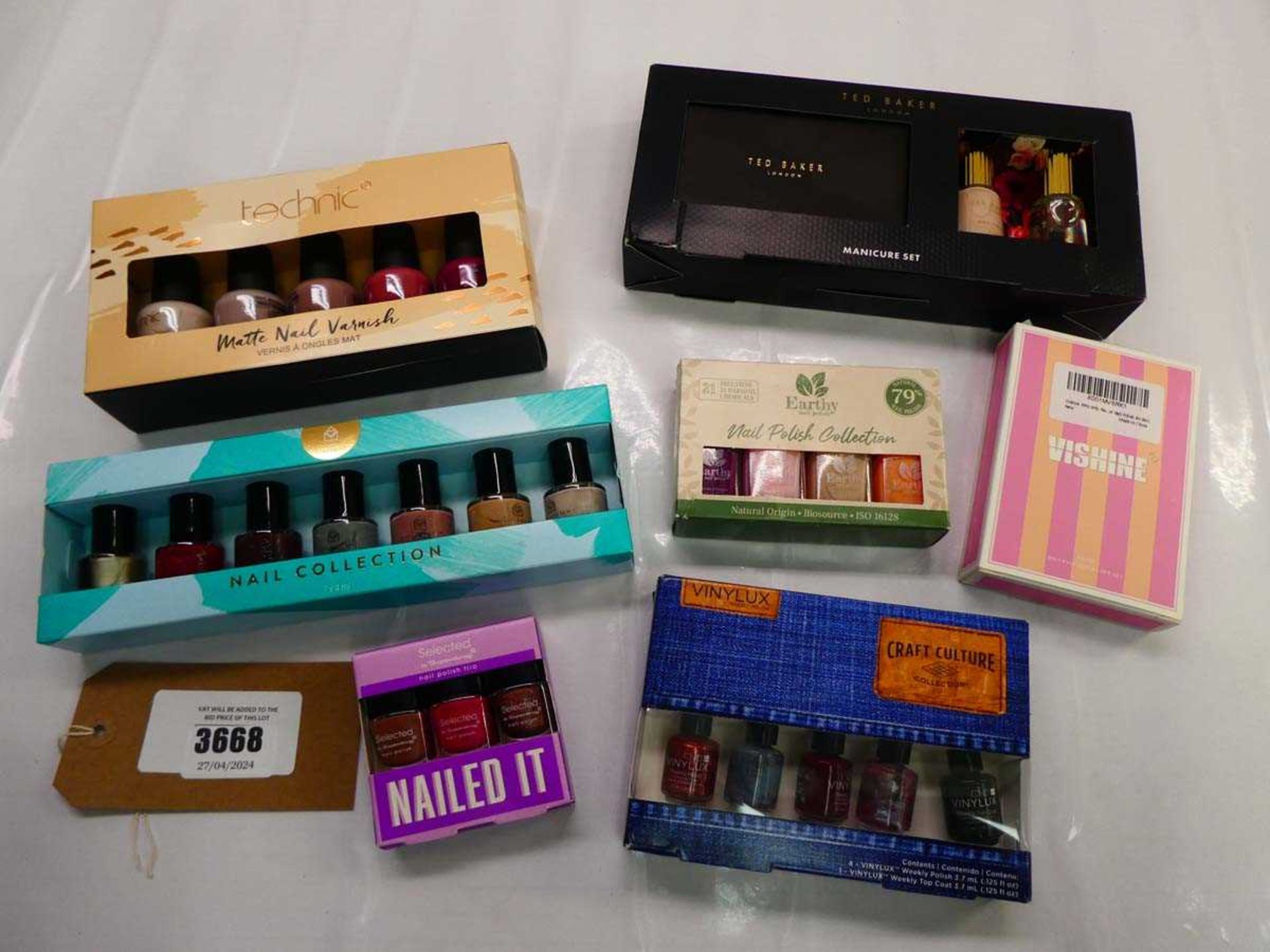 +VAT Selection of nail varnish gift sets in neutral tones to include Ted Baker, Nailed It,