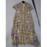 +VAT Tory Burch printed cotton shirtdress in chartreuse meadow size medium (hanging)