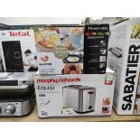 Morphy Richard 2 slice toaster, Salter egg cooker and Russell Hobbs hand mixer