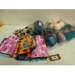 +VAT Various fabric and balls of wool