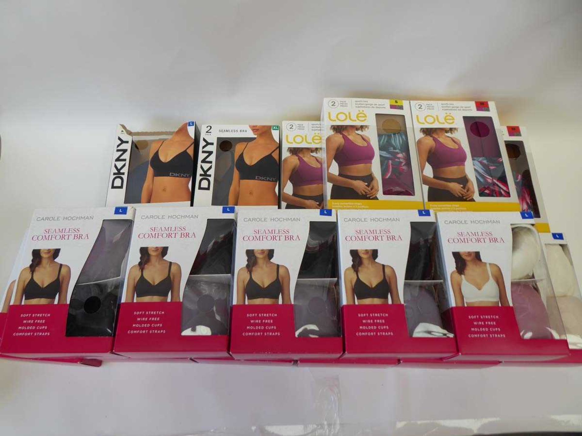 +VAT 11 packs of 2 pack Carole Hochman comfort bras, 5 packs of 2 pack Lole ladies sports bras, 2