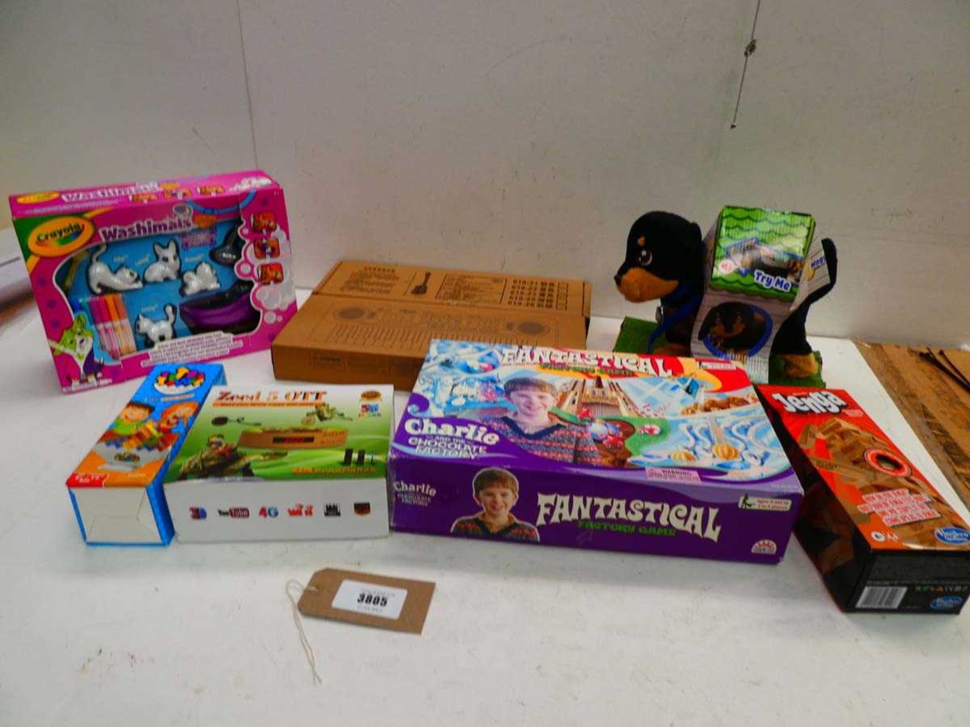 +VAT Selection of toys to include Jenga, Animagic waggles, Crayola washables, Charlie & The