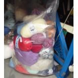 Large bag of mixed wool and yarn