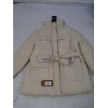 +VAT Barbour International velocete showerproof coat in cream size 18 (hanging)