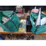 2 bags of assorted tools inc. saws, planers, drills, tile cutters and various other tools