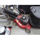 Red Yard King petrol powered rotary mower with grass box