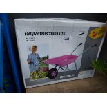 +VAT Small pink childs flat pack wheelbarrow