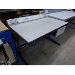 Nortek bench with single drawer and electrical sockets
