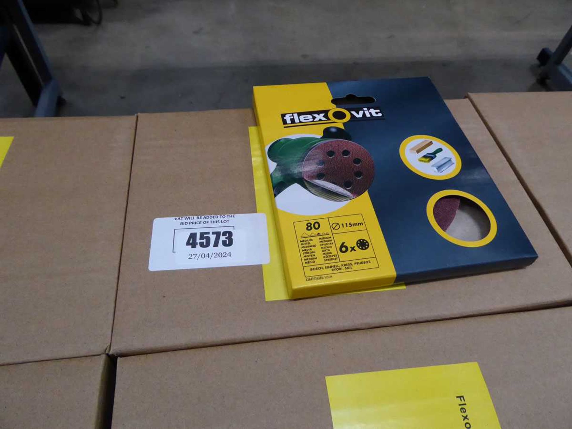 +VAT 4 x boxes of Flexovit 115mm 80 grit sanding disks