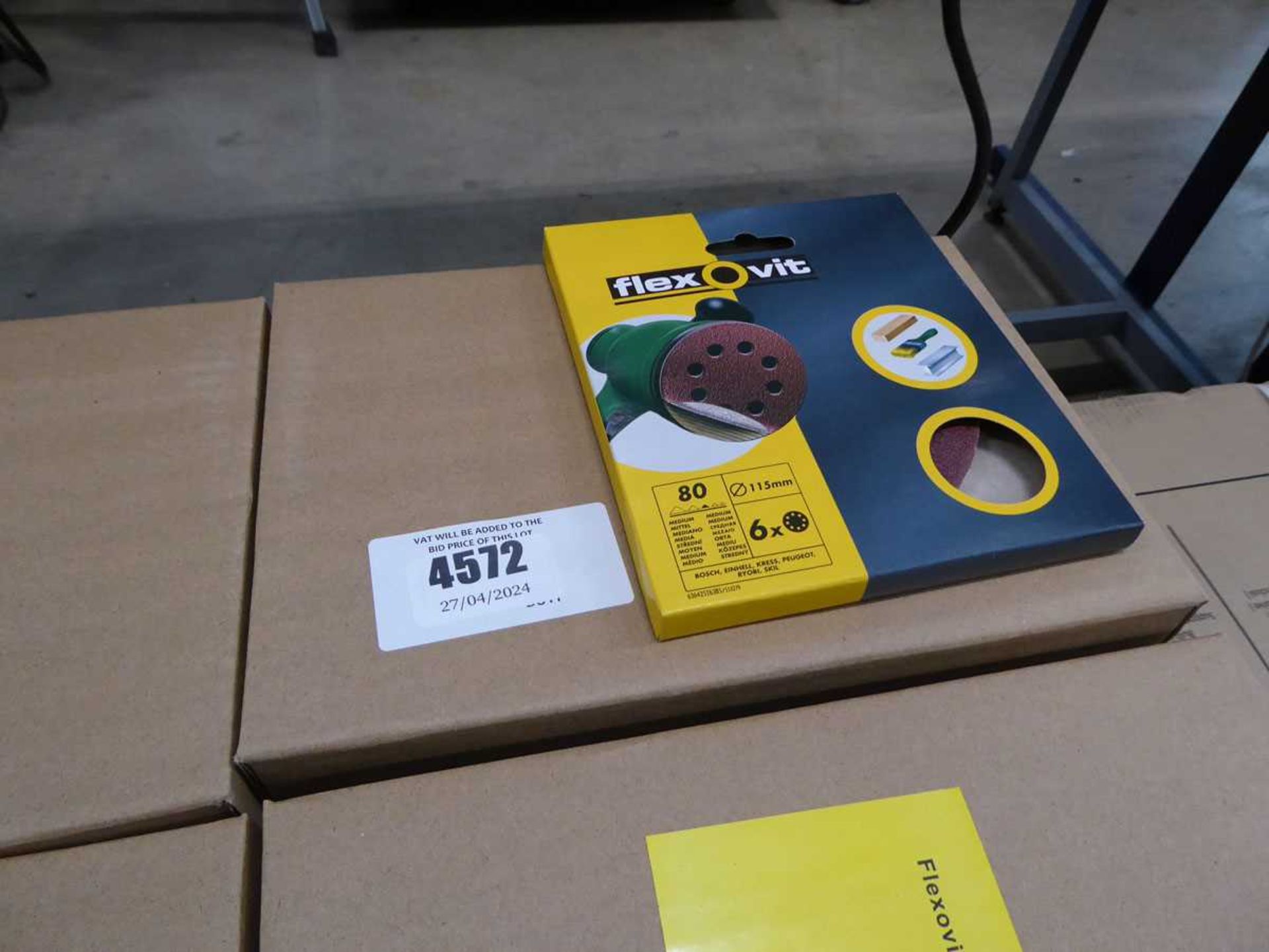 +VAT 4 x boxes of Flexovit 115mm 80 grit sanding disks