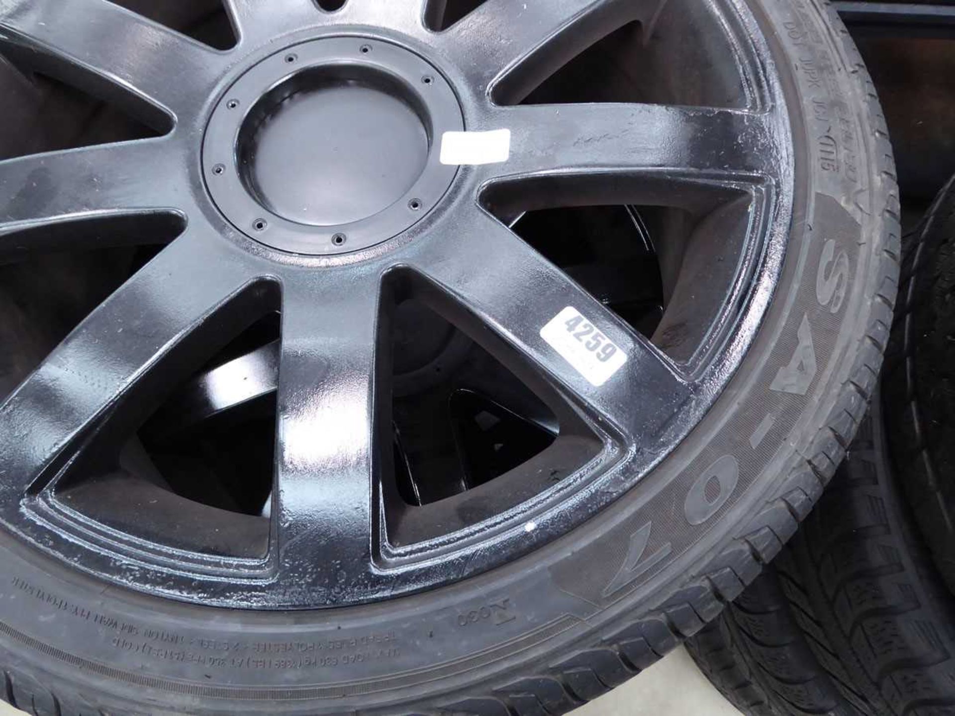 4 x Audi black allot wheels and tyres, size 225x40x18 - Image 2 of 2