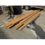 Pallet of rounded edged timber furniture parts